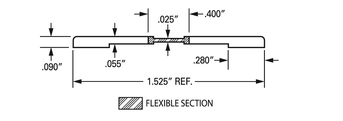J-574 1.5” DR Flat continuous, coextruded thermoplastic hinge specs